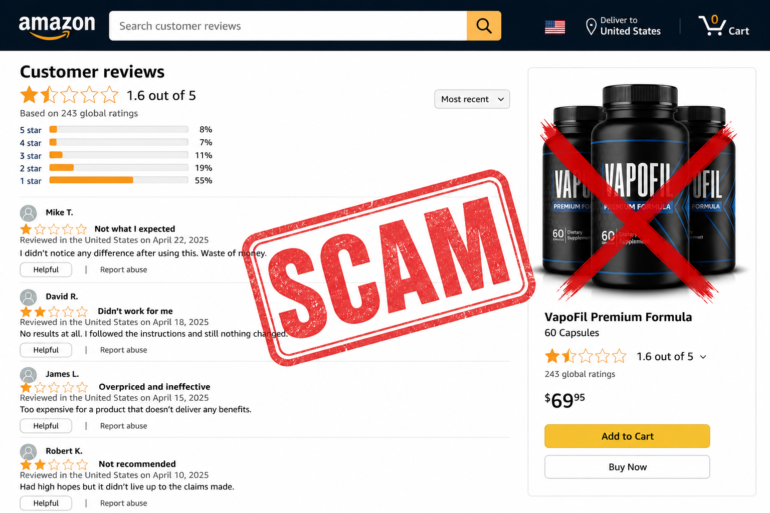 Vapofil scam complaints